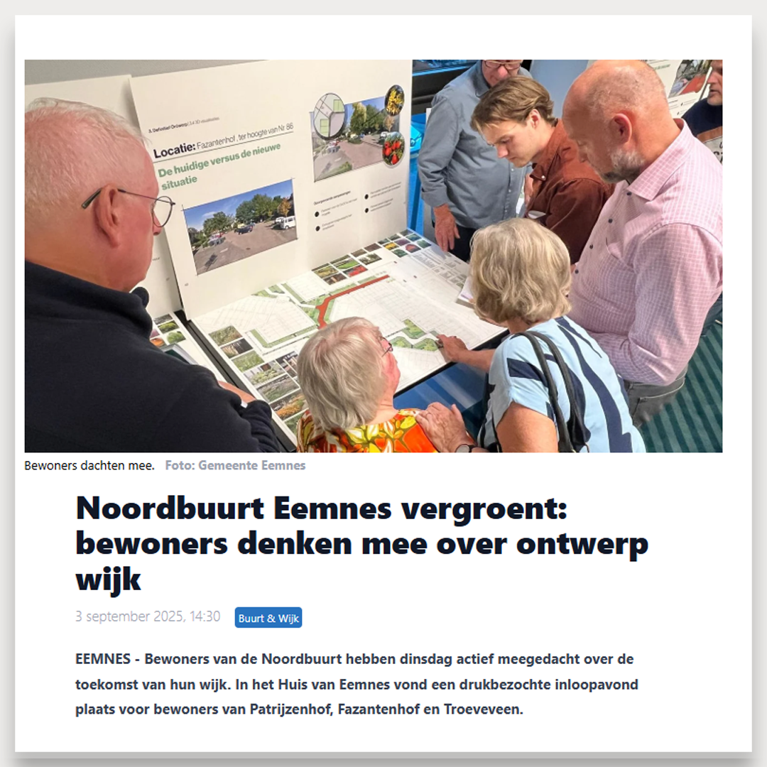 Gemeente Eemnes start vergroening drie wijken