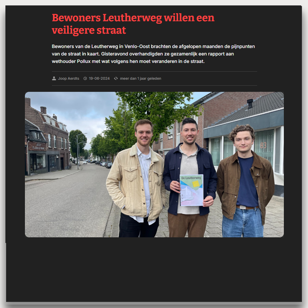 Bewoners Leutherweg willen een veiligere straat
