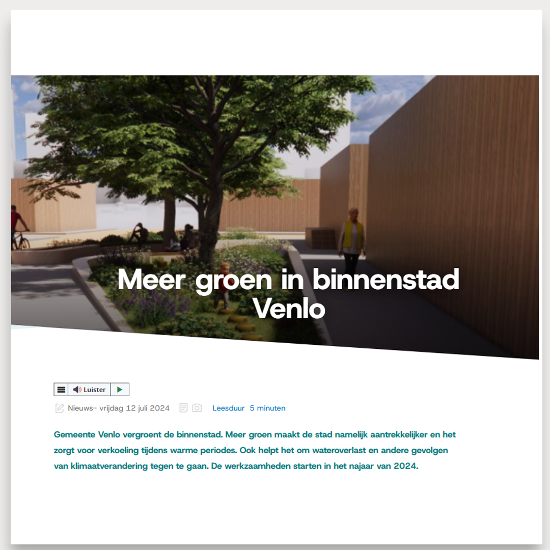 Meer groen in binnenstad Venlo